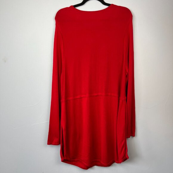 J. Jill Grace Wool Blend Red Sweater Tunic Top Size XL Holidays Christmas - Picture 10 of 10